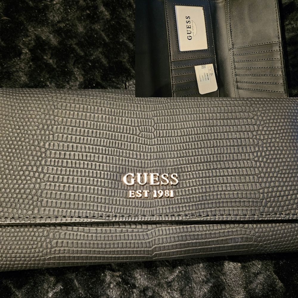Guess Black Textured Wallet